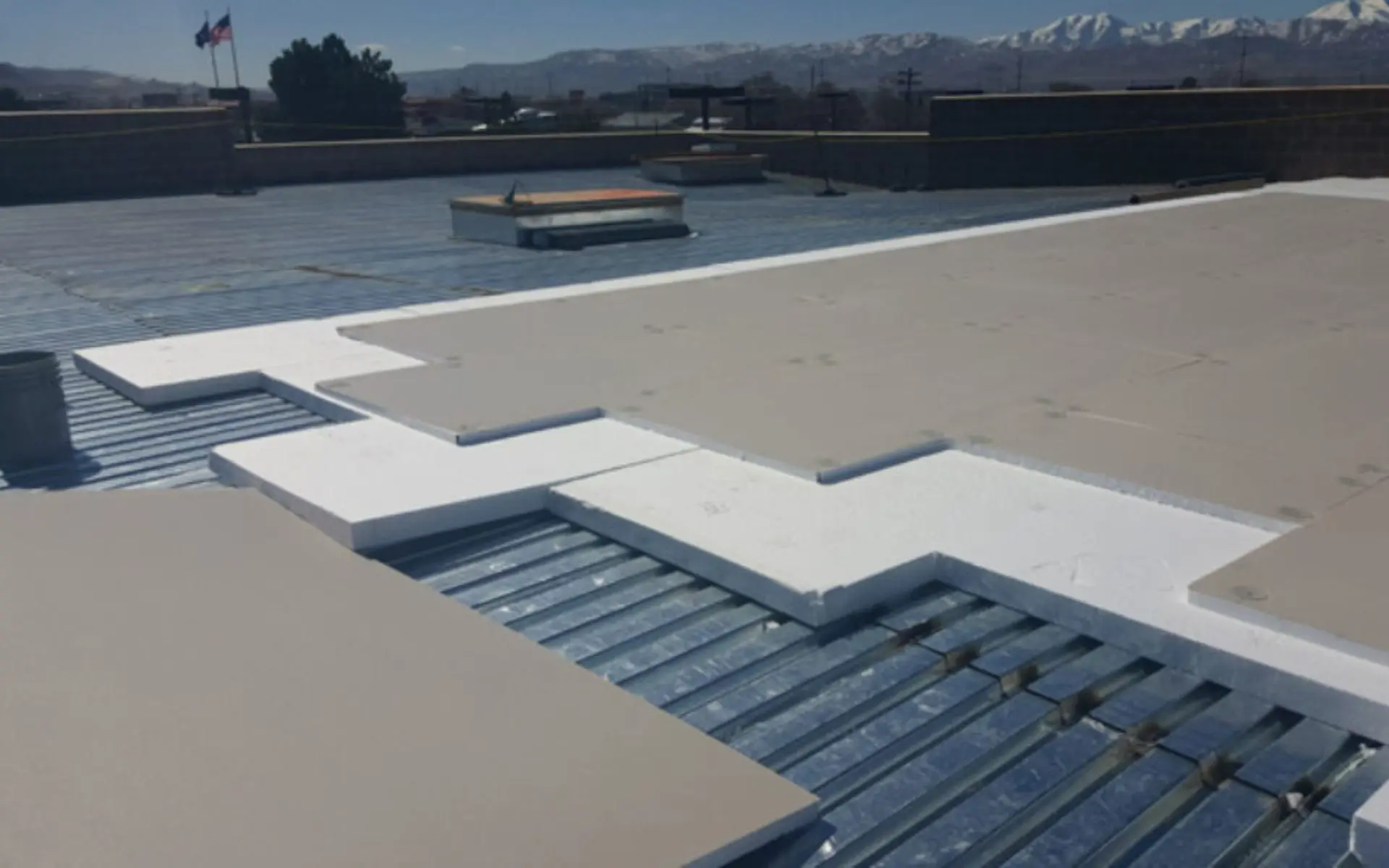 Image of new construction roof insulation provided by Source Mountain